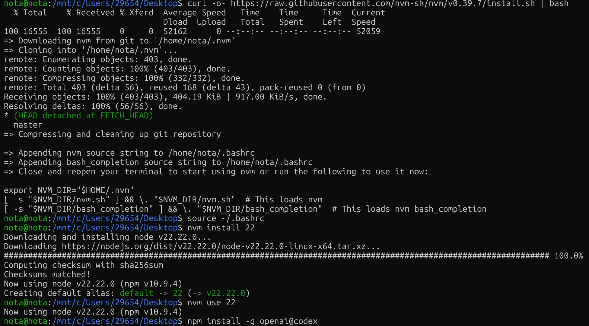 WSL 安装 Node.js